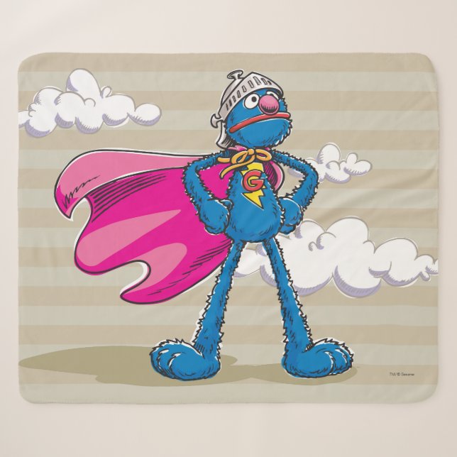 Couverture Sherpa Super Grover (Devant (Horizontal))