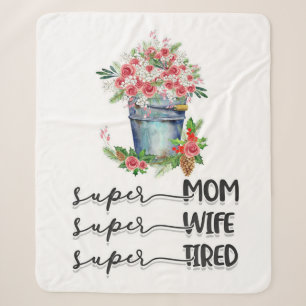 Couverture Sherpa Super Maman Super Femme Super Fatigué