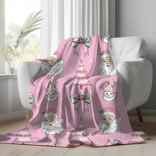 Couverture Sherpa super Retro Rose Santa Claus Win