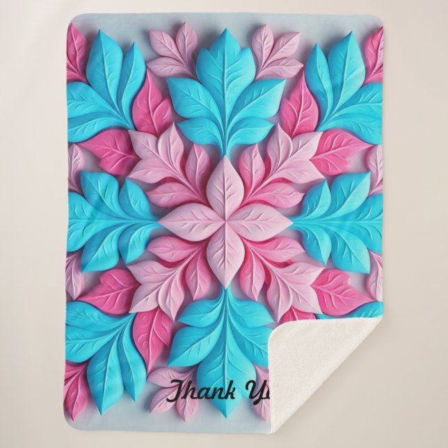 Couverture Sherpa "Superbe modèle floral" (Devant)