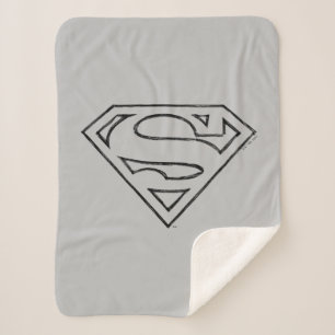 Couverture Sherpa Superman S-Shield Logo Simple Black Outline