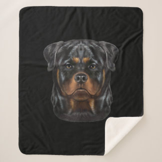 Couverture Sherpa Sweat - shirt à capuche Zip Face Chien Rottweiler