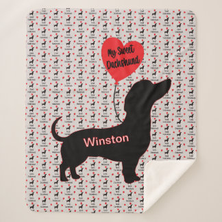 Couverture Sherpa Sweet Dachshund : Balloon cardiaque