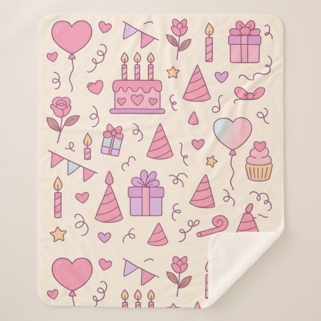 Couverture Sherpa Sweet Princess Party Celebration Pattern (Devant)