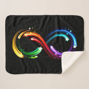 Couverture Sherpa Symbole de l'infini de comètes arc-en-ciel