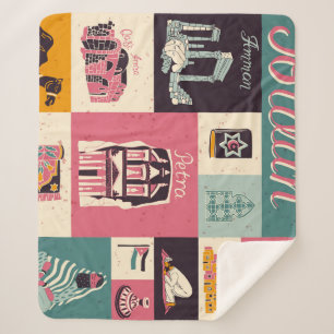 Couverture Sherpa Symboles illustrés de la culture jordanienne