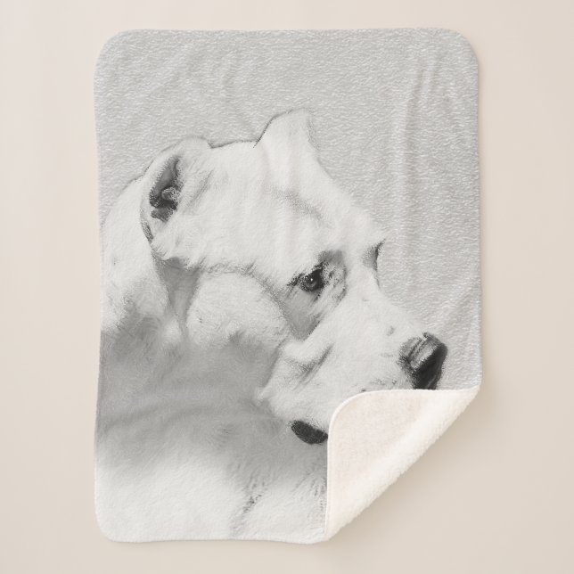 Couverture Sherpa Tableau Dogo Argentino - Art Chien original (Devant)