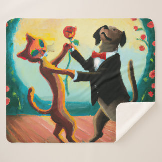Couverture Sherpa Tango de danse de chat et de chien en Dance Club,