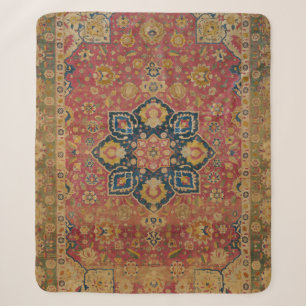 Couverture Sherpa Tapis rouge or Kashan tapis Perse Asiatique