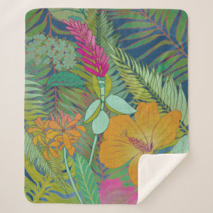 Couverture Sherpa Tapisserie tropicale II