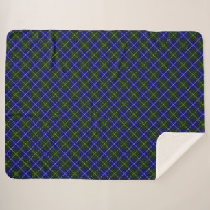 Couverture Sherpa tartan bleu vert Macneil de Barra