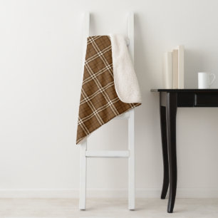 Couverture Sherpa Tartan Brown