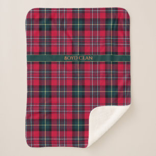 Couverture Sherpa Tartan rouge (personnalisable)