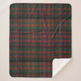 Couverture Sherpa Tartan vert profond et rouge