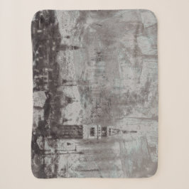 Couverture Sherpa Taupe et Cyan en détresse Skyline Venice Italie