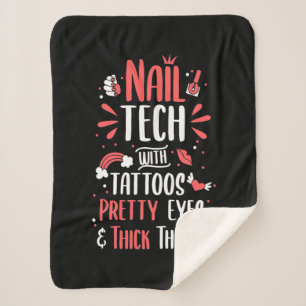 Couverture Sherpa Technologie Nail Avec Tatouages