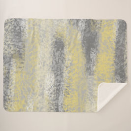 Couverture Sherpa teintes douces Abstraites gris jaune