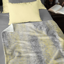 Couverture Sherpa teintes douces Abstraites gris jaune