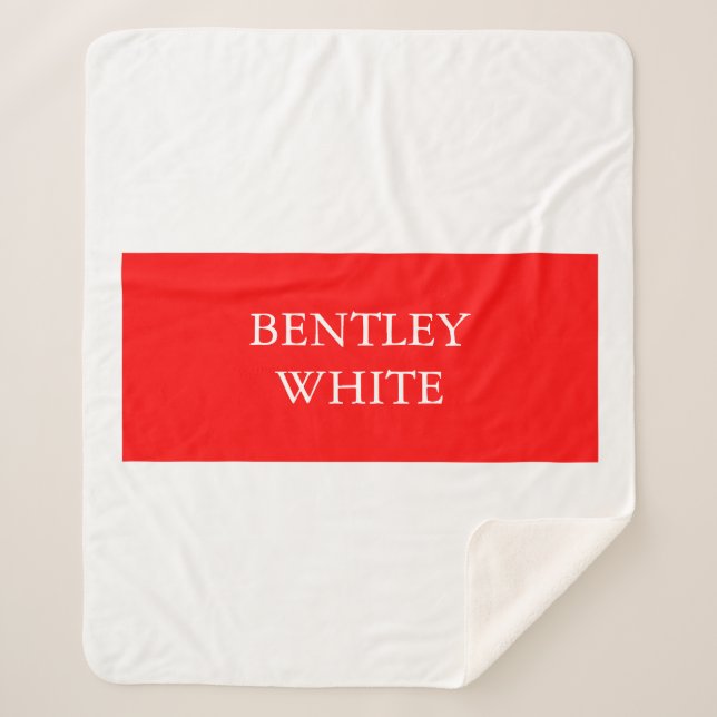Couverture Sherpa Tendance Rouge Blanc Style Simple Simple Plaque Vo (Devant)