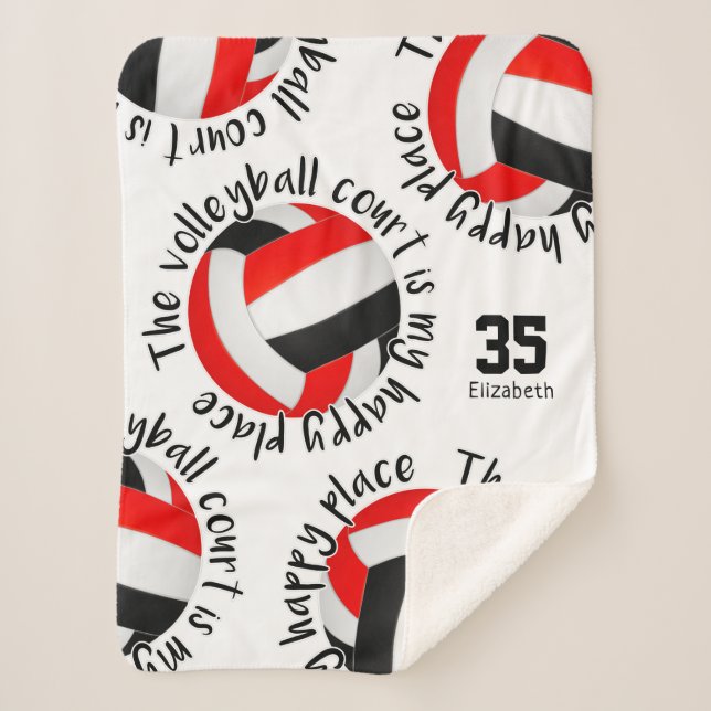 Couverture Sherpa terrain de volley-ball noir rouge bonne typographi (Devant)
