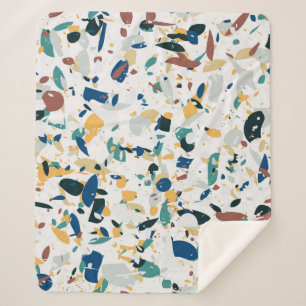 Couverture Sherpa Terrazzo motif sans couture. Design abstrait moder
