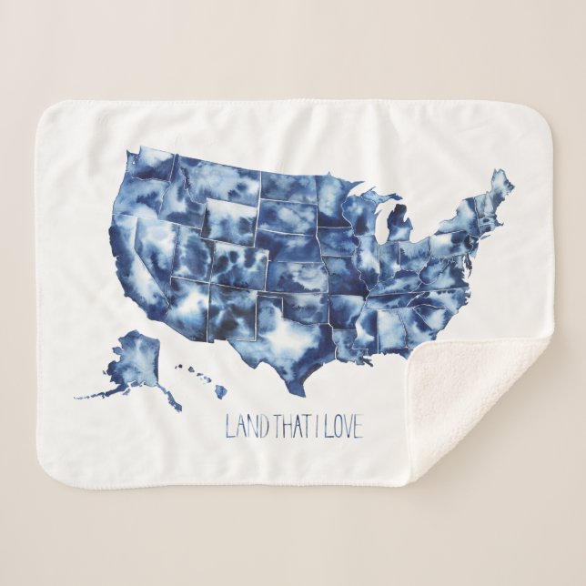 Couverture Sherpa Terre que j'aime - Carte des États-Unis (Devant (Horizontal))