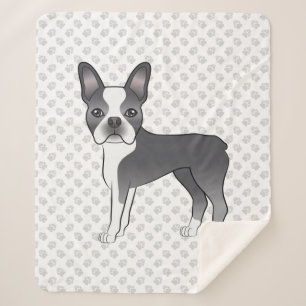 Couverture Sherpa Tervueren et blanc Boston Terrier Chien de dessin