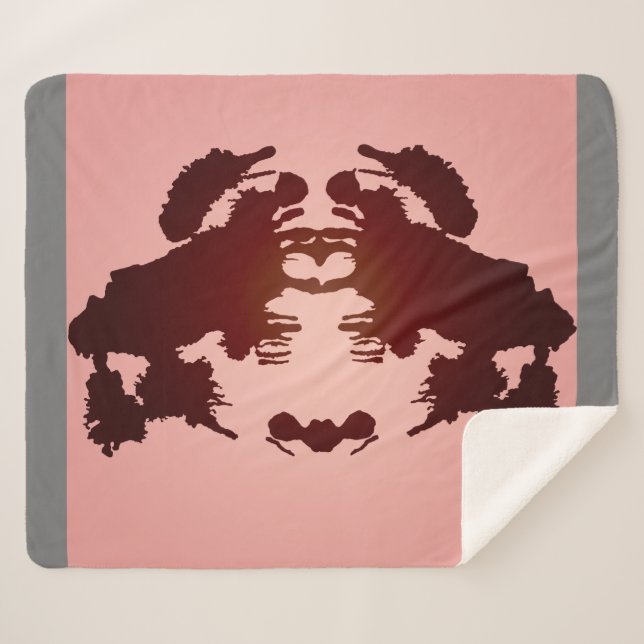 Couverture Sherpa Test d'inkblot Red Grey Rorschach (Devant (Horizontal))