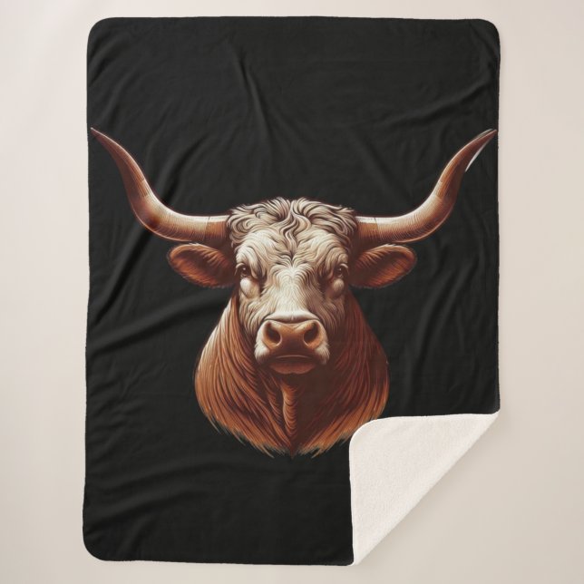 Couverture Sherpa Texas Longhorn (Devant)