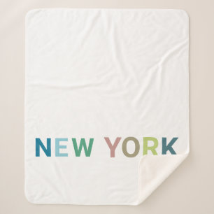 Couverture Sherpa Texte coloré de New York