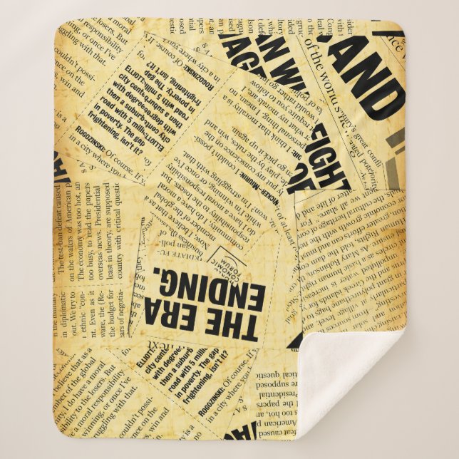 Couverture Sherpa Texte du journal de presse avec vieux papier (Devant)