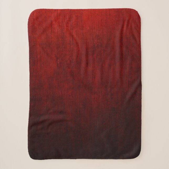 Couverture Sherpa textile floral rouge et noir (Devant)