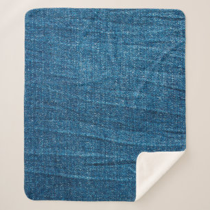 Couverture Sherpa Texture bleu denim, texture bluejeans