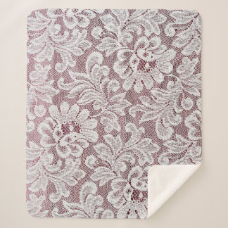 Couverture Sherpa Texture de dentelle d'élégance blanche avec bea sa