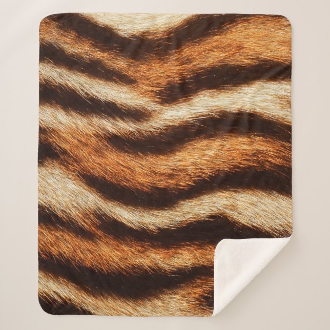 Couverture Sherpa texture de fourrure de tigre (Devant)