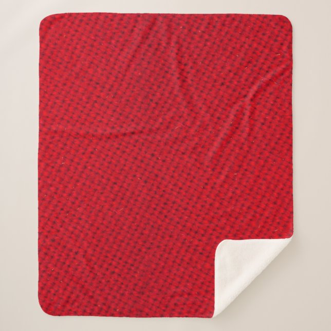 Couverture Sherpa Texture dynamique de tissu rouge (Devant)