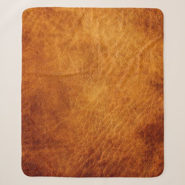 Couverture Sherpa texture en cuir Brown (Devant)