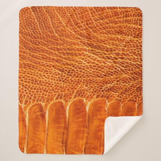 Couverture Sherpa Texture en cuir d'autruche (Devant)