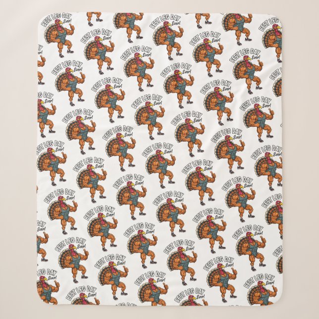 Couverture Sherpa Thanksgiving Leg Day Sherpa Blanket (Devant)