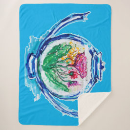 Couverture Sherpa Théière à fleurs