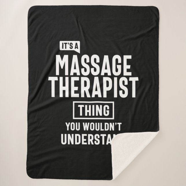 Couverture Sherpa Thérapeute de massage Titre du travail Cadeau (Devant)