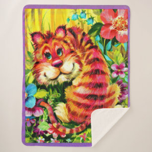 Couverture Sherpa tigre coloré