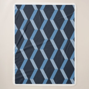 Couverture Sherpa Tissu Sergé Bleu Motif Sans Fin