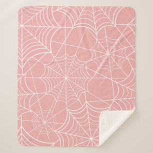 Couverture Sherpa toile d'araignée rose pastel