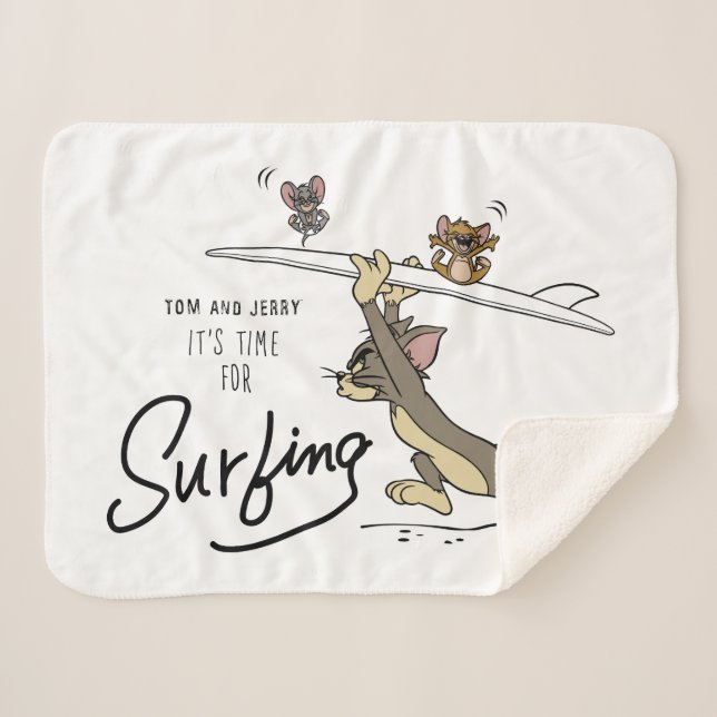 Couverture Sherpa Tom & Jerry "Il est temps de surfer" (Devant (Horizontal))