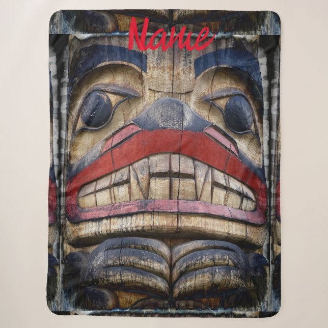 Couverture Sherpa Tonnerre à visage totem (Devant)