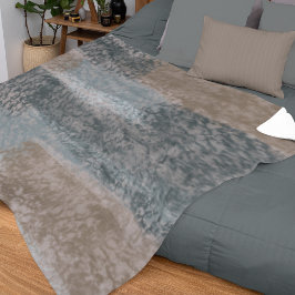 Couverture Sherpa Tons doux Abstraits gris Beige Acier Bleu & Brown