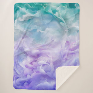 Couverture Sherpa Tourbillon de nuage bleu et violet