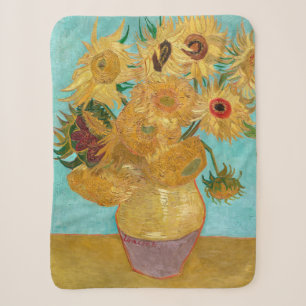 Couverture Sherpa Tournesols, peinture de nature morte post-impressi