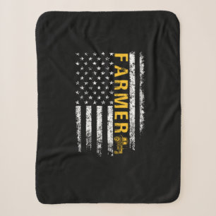 Couverture Sherpa Tracteur American USA Drapeau Funny Farmer Rancher